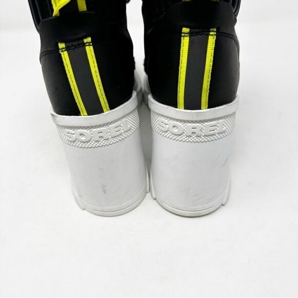 Sorel Brex Black Leather Winter Heeled Lug Sole Boots Size 9.5 Lace up - Picture 6 of 8